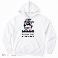 Mamas Don't Let Babies Grow Up To Be Liberals, USA Messy Bun Hoodie thumb 0