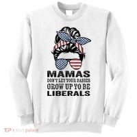 Mamas Don't Let Babies Grow Up To Be Liberals, USA Messy Bun Sweatshirt thumb 0
