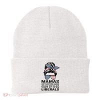 Mamas Don't Let Babies Grow Up To Be Liberals, USA Messy Bun Beanie thumb 0