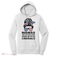 Mamas Don't Let Babies Grow Up To Be Liberals, USA Messy Bun Women's Hoodie thumb 0