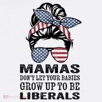 Mamas Don't Let Babies Grow Up To Be Liberals, USA Messy Bun Women's Hoodie thumb 2
