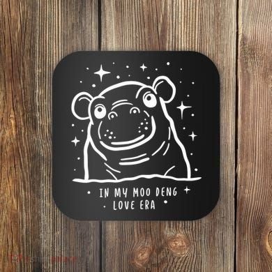 Moo Deng Love Era Minimalist Coaster