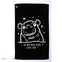 Moo Deng Love Era Minimalist Golf Towel thumb 0