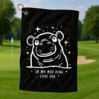 Moo Deng Love Era Minimalist Golf Towel thumb 1