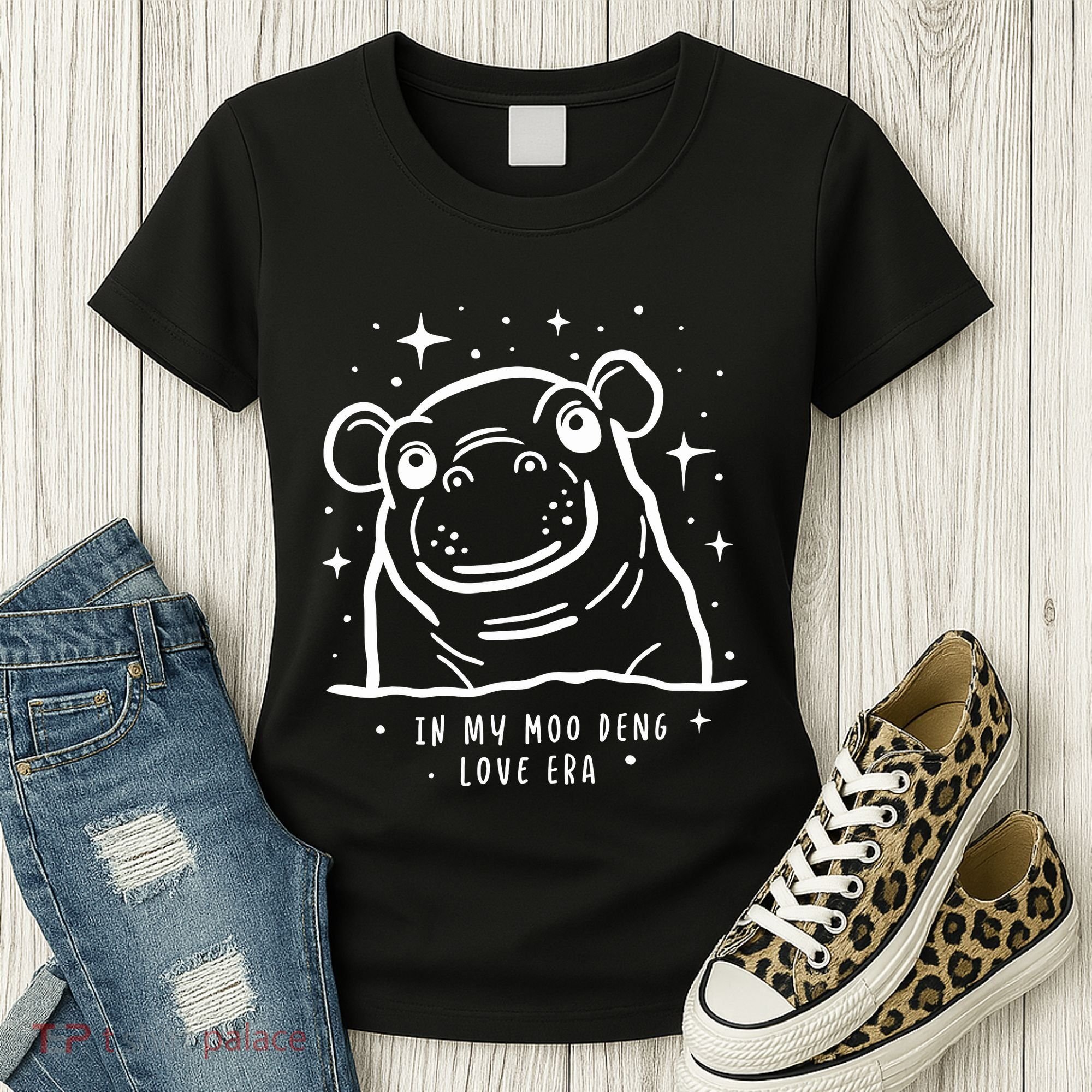 Moo Deng Love Era Minimalist Women's T-Shirt