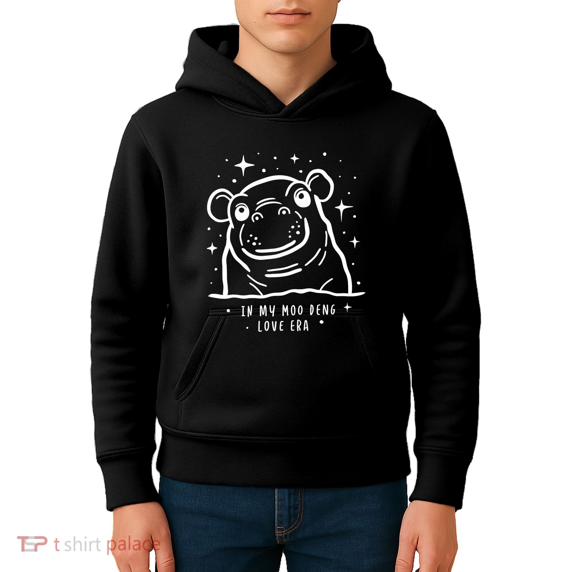 Moo Deng Love Era Minimalist Kids Hoodie