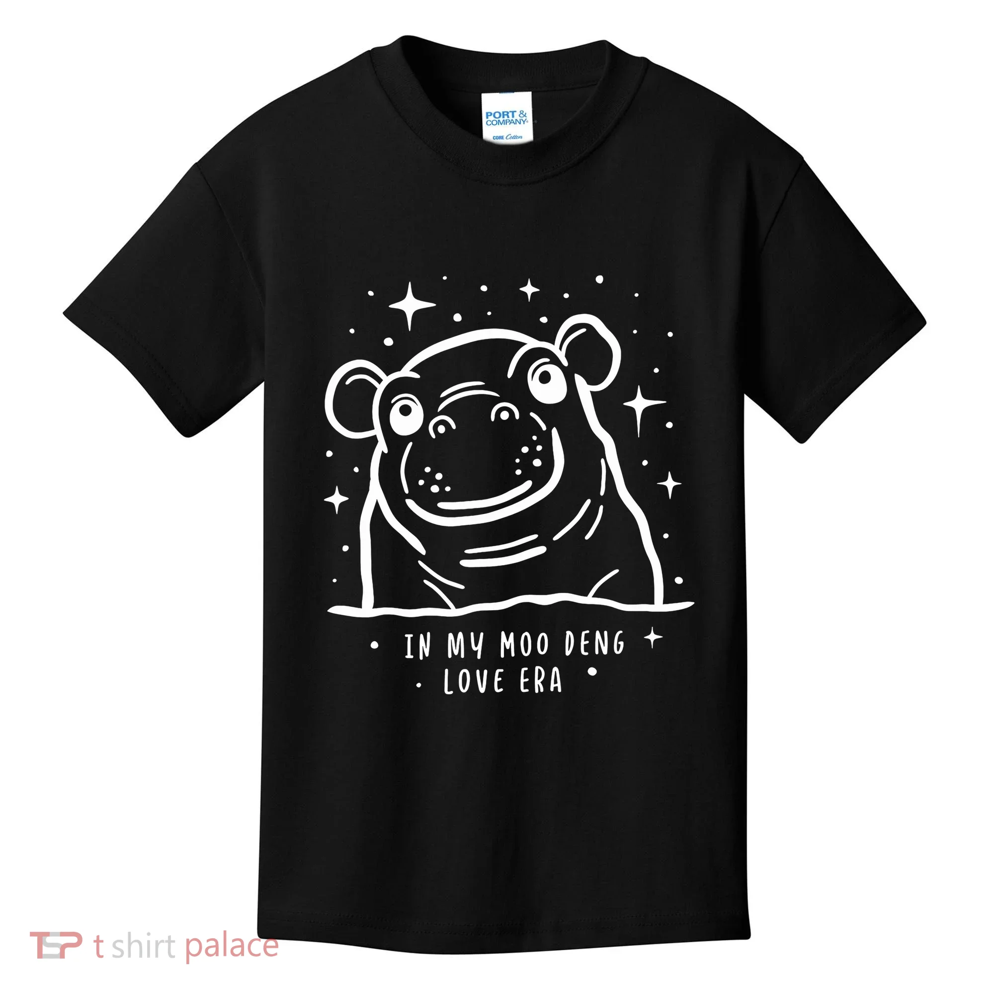 Moo Deng Love Era Minimalist Kids T-Shirt