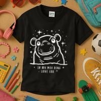 Moo Deng Love Era Minimalist Kids T-Shirt thumb 3