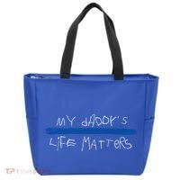 My Daddys Life Blue Lives Matter Police Suppor Cute Gift Tote Bag thumb 0