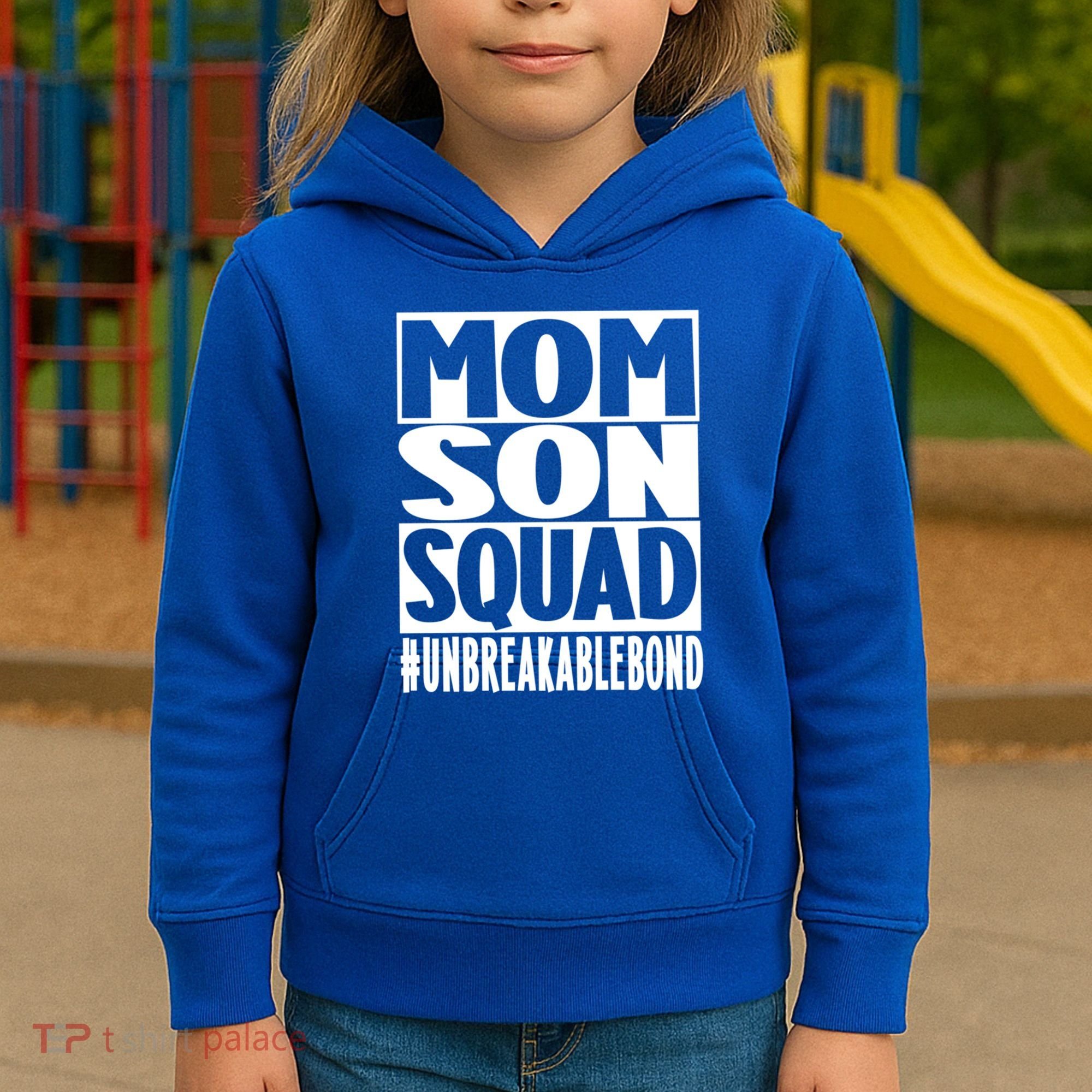 Mothers Day Mom Son Squad Unbreakable Bond Gift Kids Hoodie
