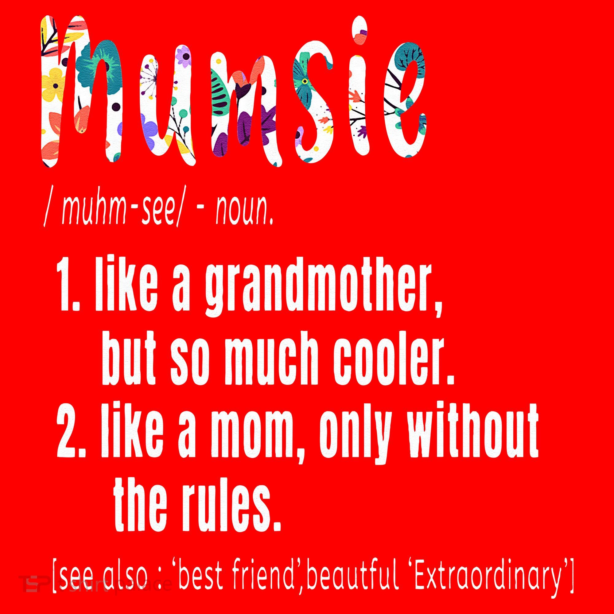 Mumsie Definition Mother's Day & Birthday Gift Grandmother Santa Hat