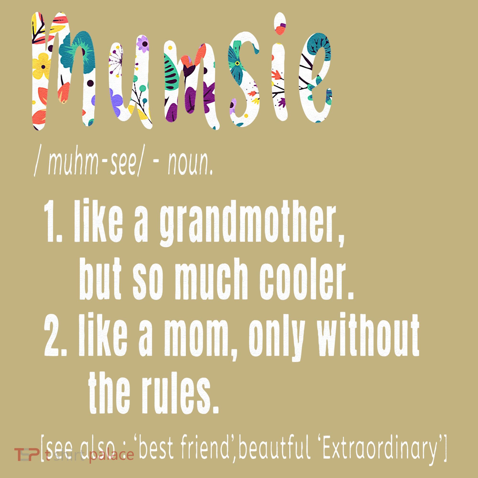 Mumsie Definition Mother's Day & Birthday Gift Grandmother Mousepad