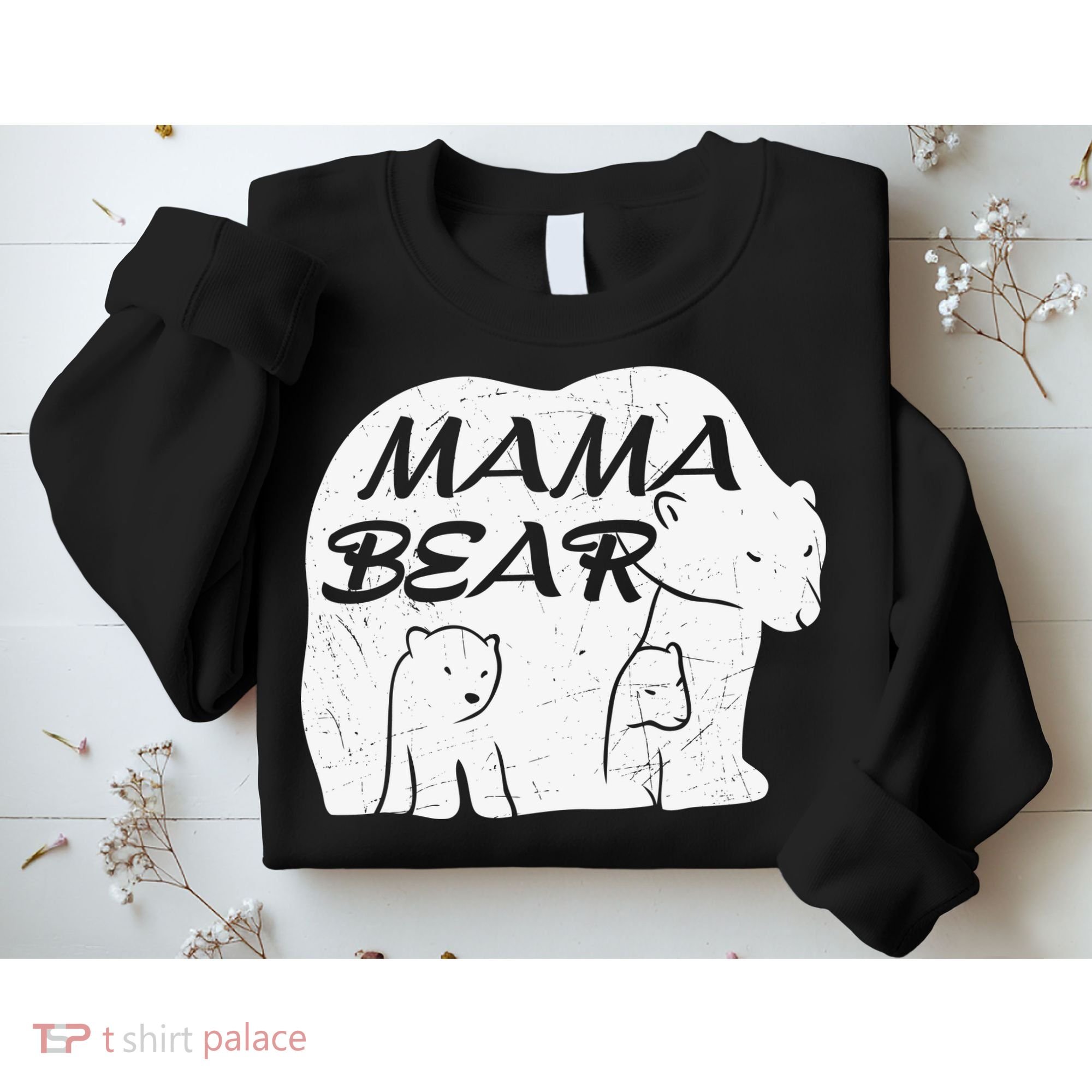 Mother's Day Mama Bear Plus Size Shirts For Mom Son Daughter Family Men Women Sweatshirt