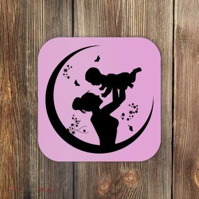 Mother's Day Moon Cute Gift Coaster