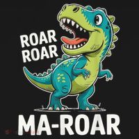 Ma-Roar Dinosaur Mom Quote Family Women's Hoodie thumb 2