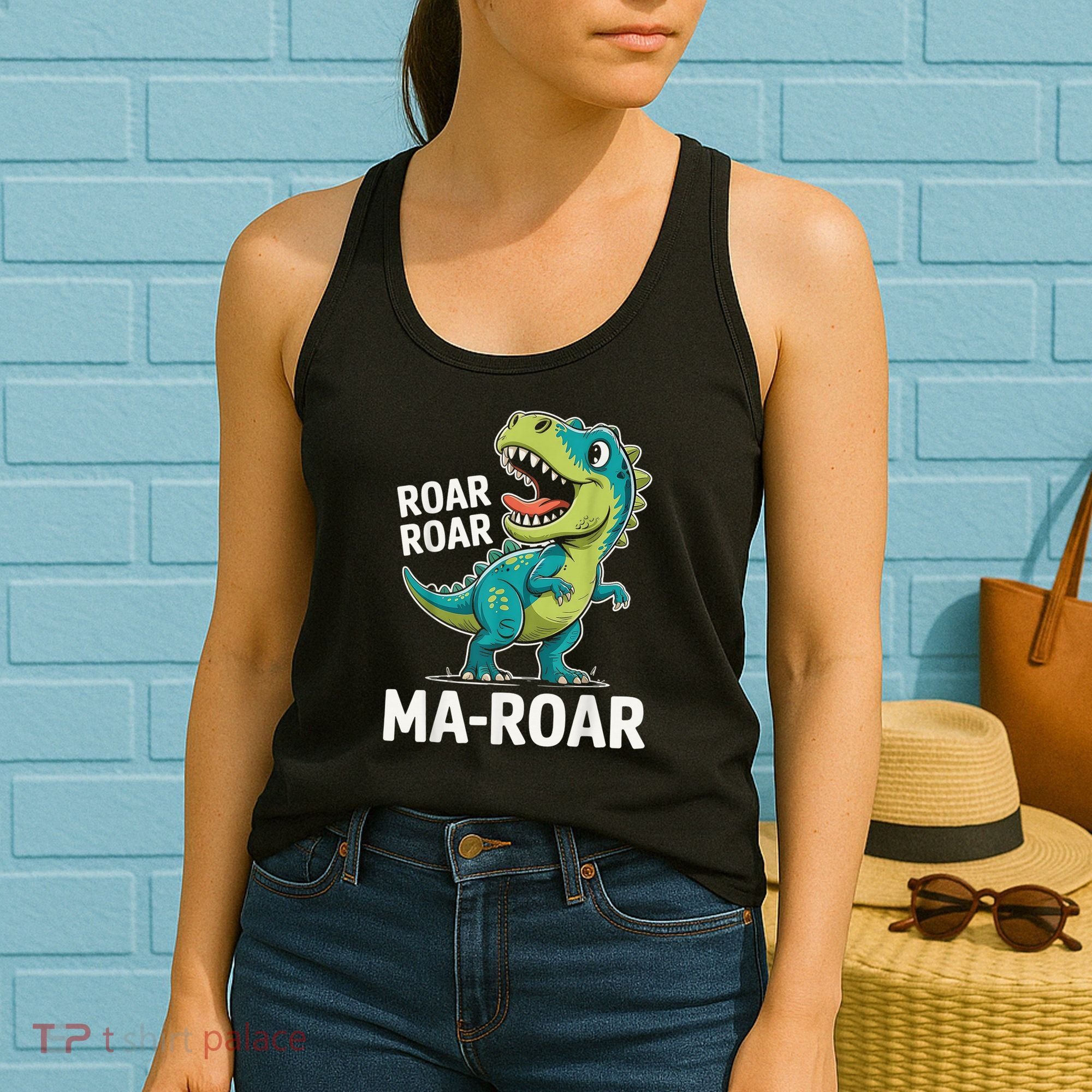 Ma-Roar Dinosaur Mom Quote Family Women's Tank Top