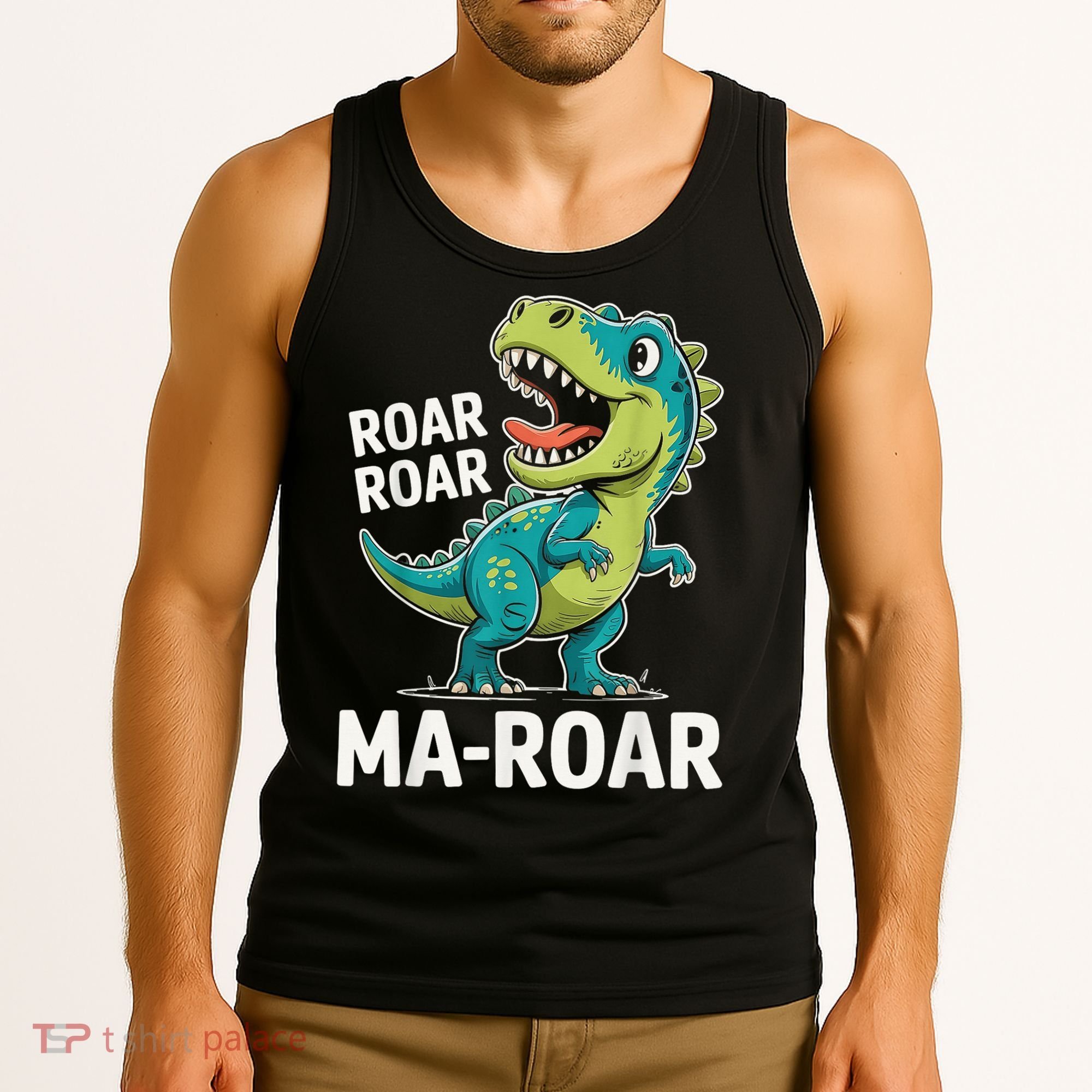Ma-Roar Dinosaur Mom Quote Family Tank Top