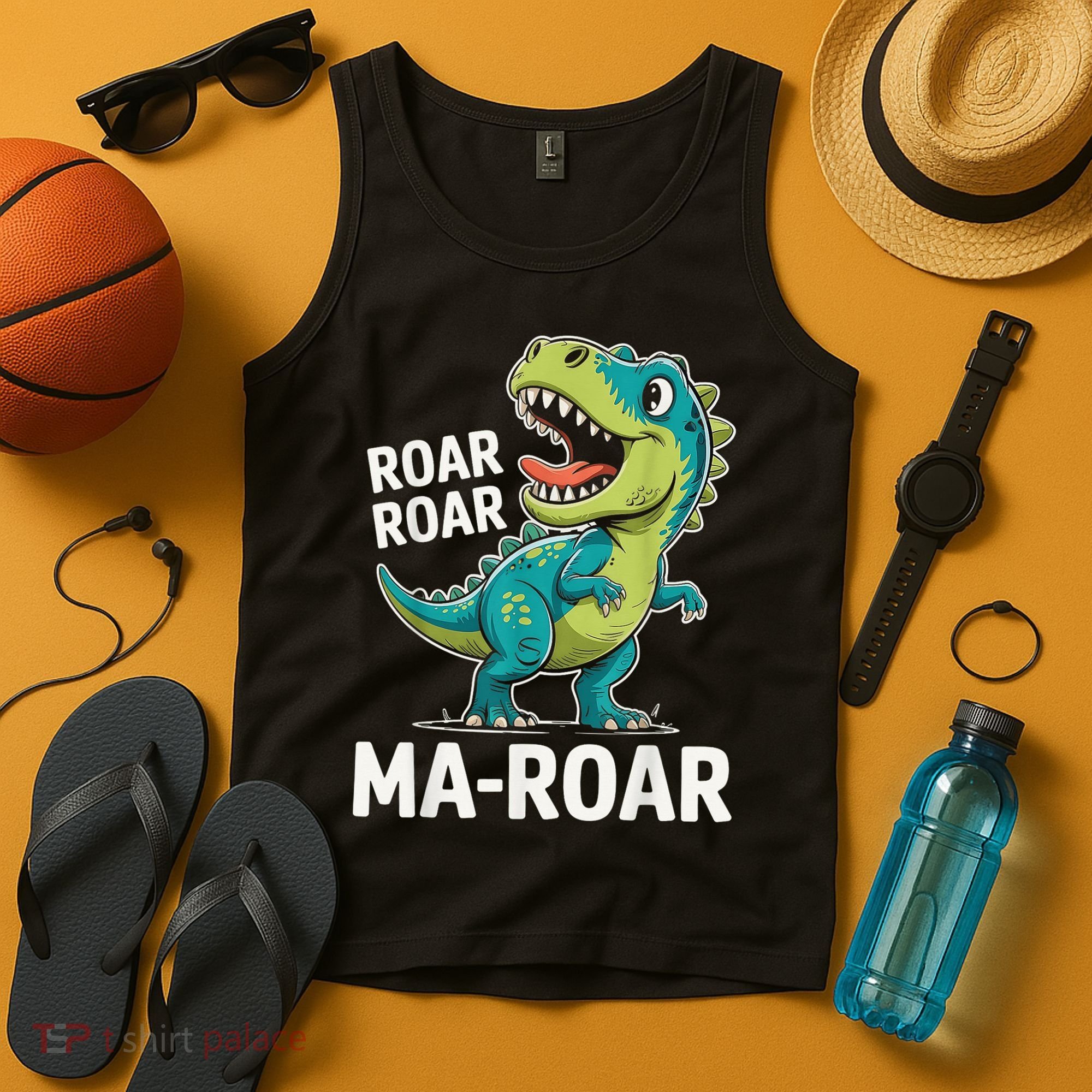 Ma-Roar Dinosaur Mom Quote Family Tank Top