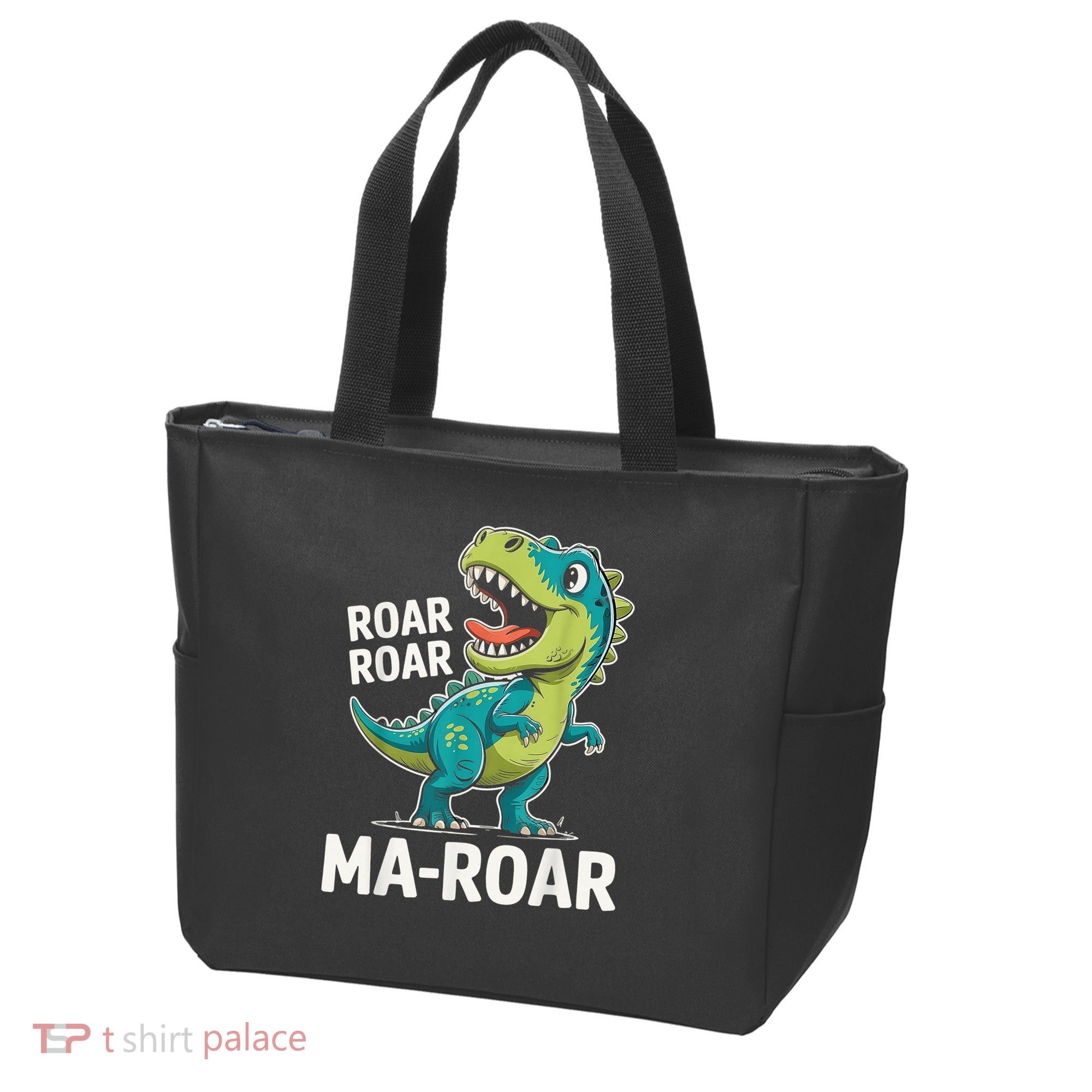 Ma-Roar Dinosaur Mom Quote Family Tote Bag