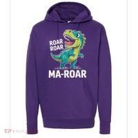 Ma-Roar Dinosaur Mom Quote Family Hoodie thumb 0
