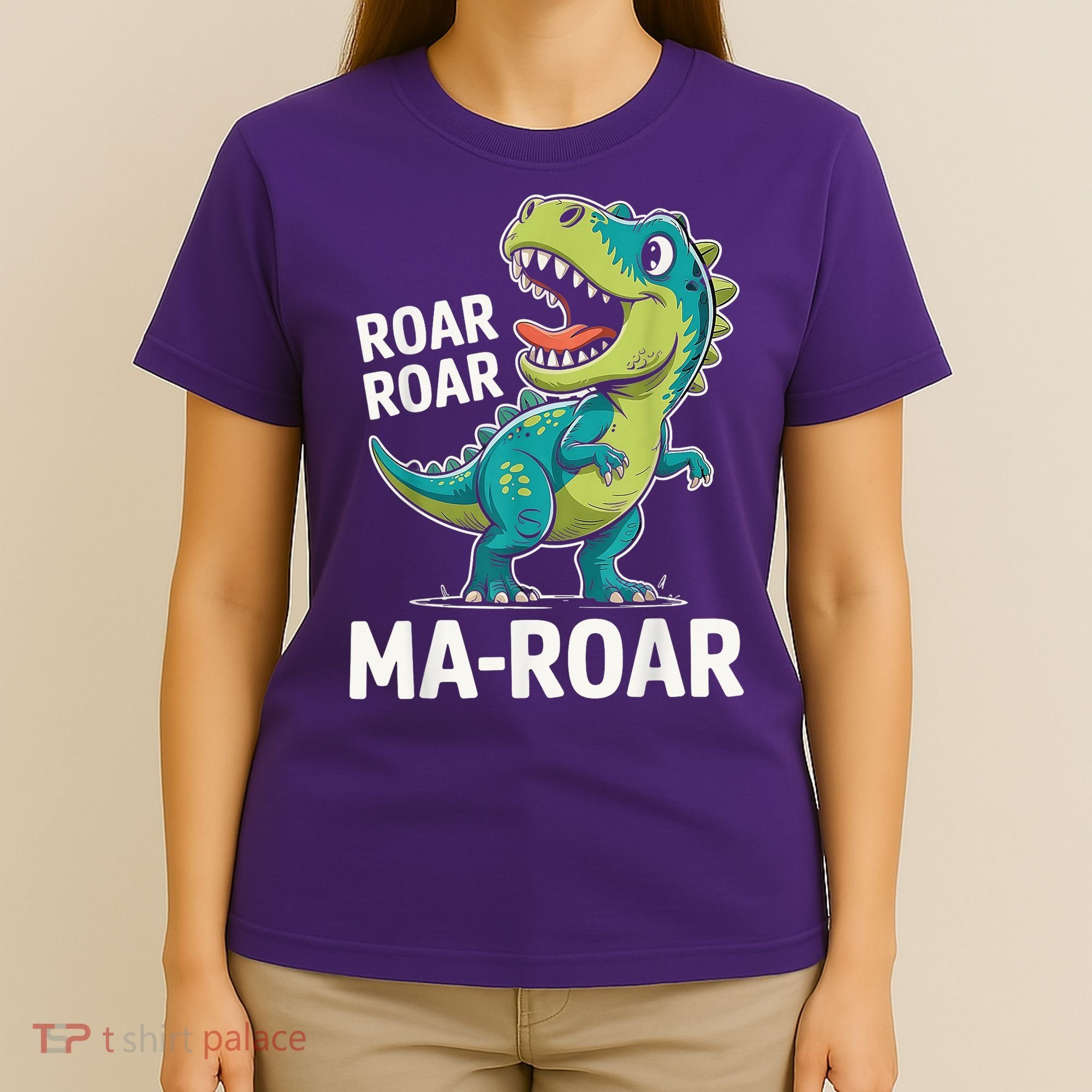 Ma-Roar Dinosaur Mom Quote Family T-Shirt