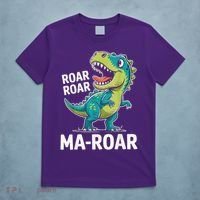 Ma-Roar Dinosaur Mom Quote Family T-Shirt thumb 5