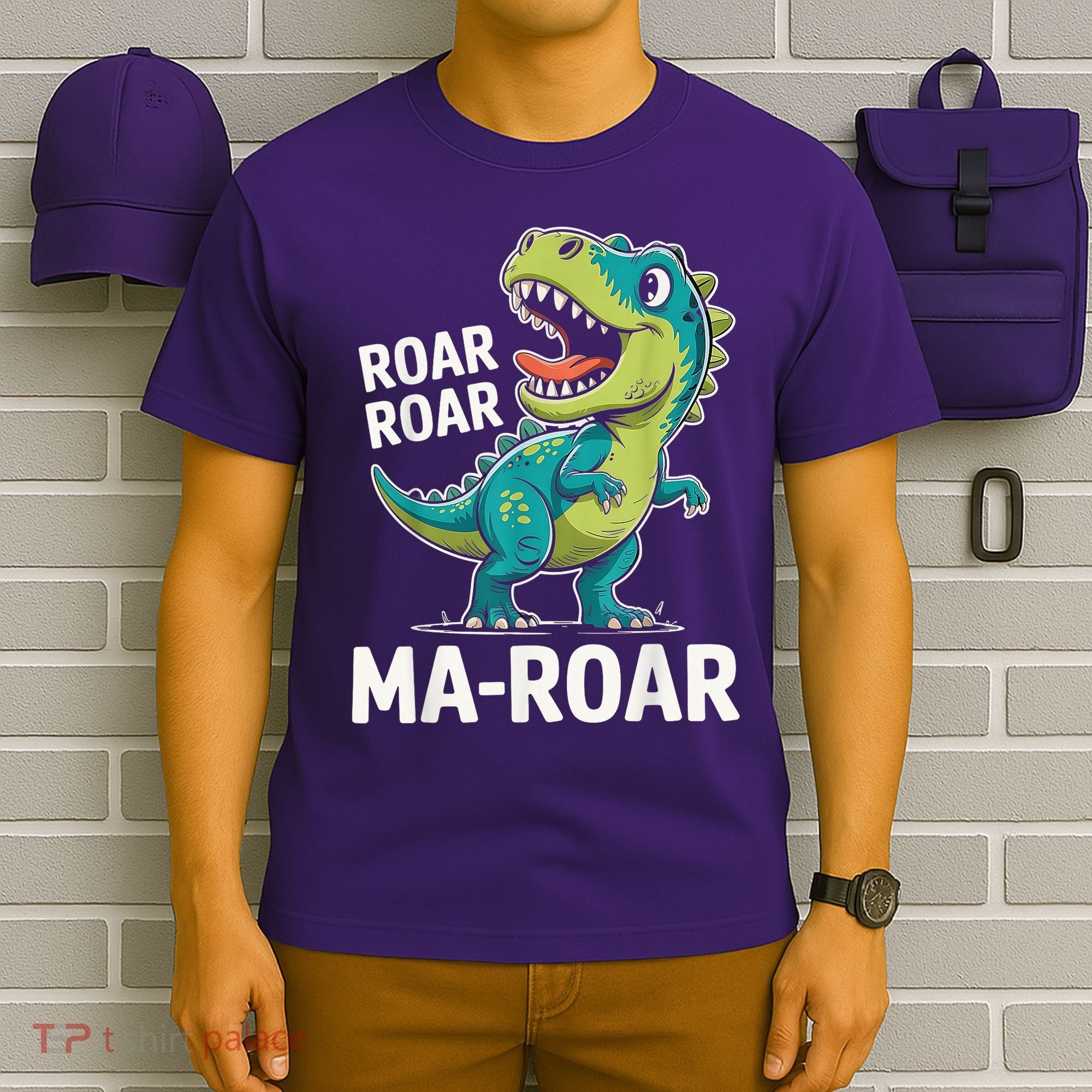 Ma-Roar Dinosaur Mom Quote Family T-Shirt