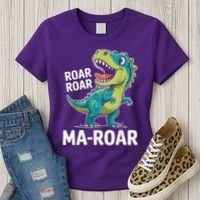 Ma-Roar Dinosaur Mom Quote Family Women's T-Shirt thumb 3
