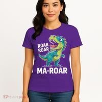 Ma-Roar Dinosaur Mom Quote Family Women's T-Shirt thumb 4