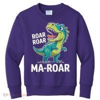 Ma-Roar Dinosaur Mom Quote Family Kids Sweatshirt thumb 0