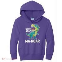 Ma-Roar Dinosaur Mom Quote Family Kids Hoodie thumb 0