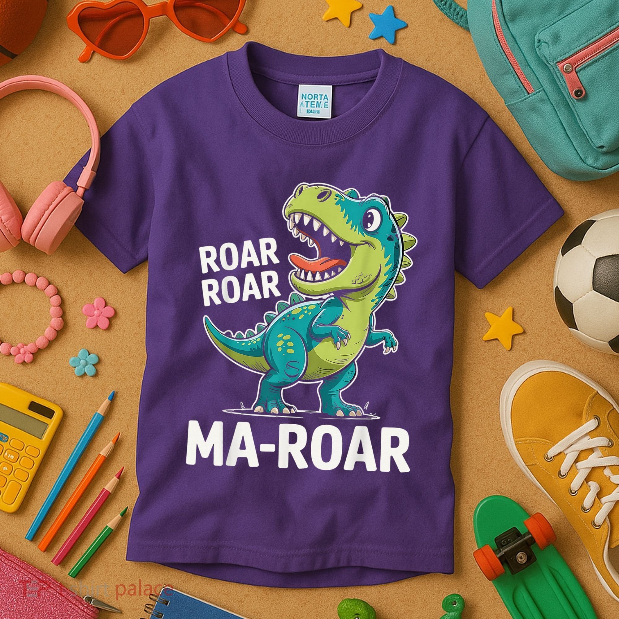 Ma-Roar Dinosaur Mom Quote Family Kids T-Shirt