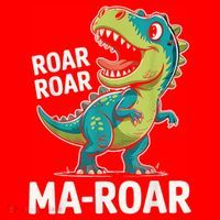 Ma-Roar Dinosaur Mom Quote Family Santa Hat thumb 1