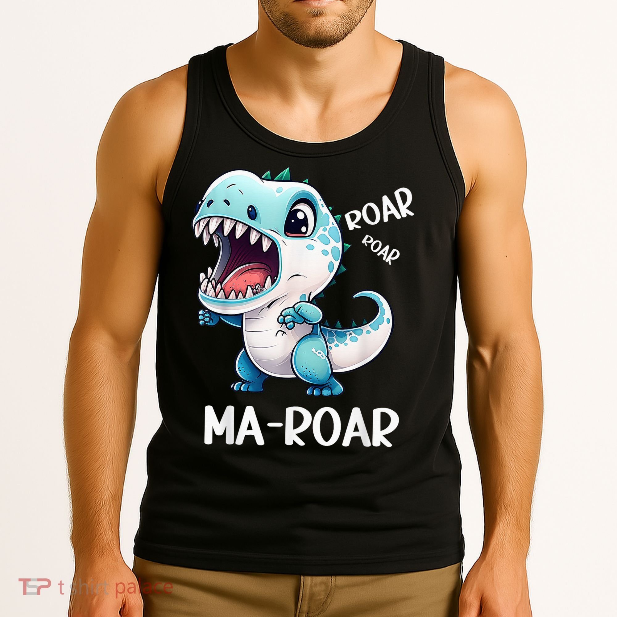 Ma-Roar Dinosaur Mom Quote Tank Top