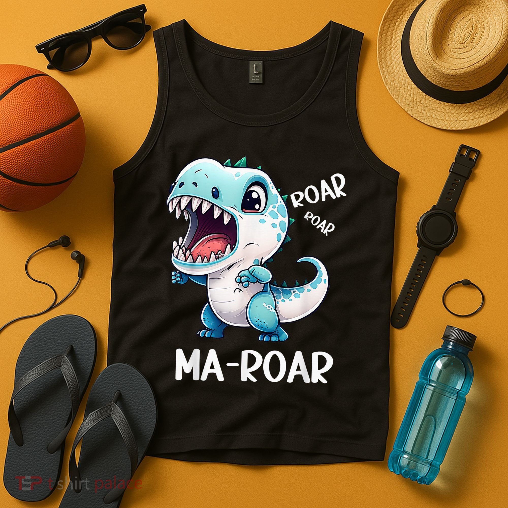 Ma-Roar Dinosaur Mom Quote Tank Top