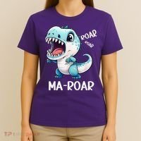 Ma-Roar Dinosaur Mom Quote T-Shirt thumb 4