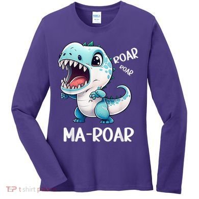 Ma-Roar Dinosaur Mom Quote Women's Long Sleeve Shirt