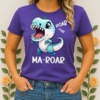 Ma-Roar Dinosaur Mom Quote Women's T-Shirt thumb 2