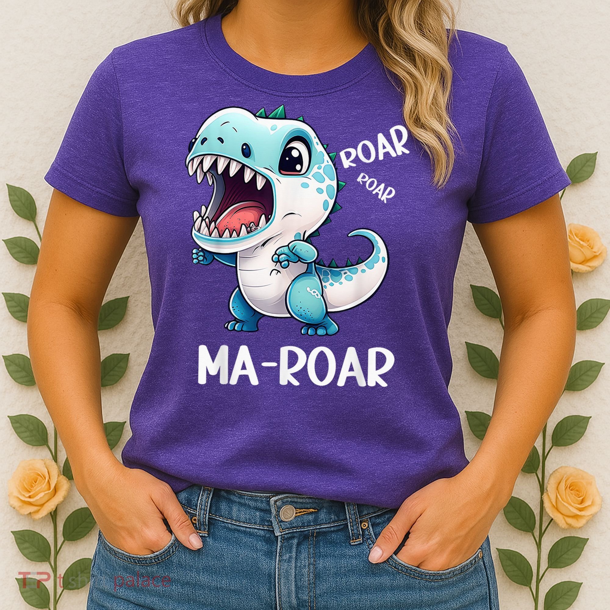 Ma-Roar Dinosaur Mom Quote Women's T-Shirt