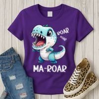 Ma-Roar Dinosaur Mom Quote Women's T-Shirt thumb 3