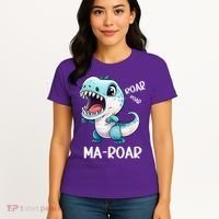 Ma-Roar Dinosaur Mom Quote Women's T-Shirt thumb 4