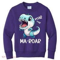 Ma-Roar Dinosaur Mom Quote Kids Sweatshirt thumb 0