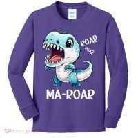 Ma-Roar Dinosaur Mom Quote Kids Long Sleeve Shirt thumb 0