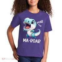 Ma-Roar Dinosaur Mom Quote Kids T-Shirt thumb 2
