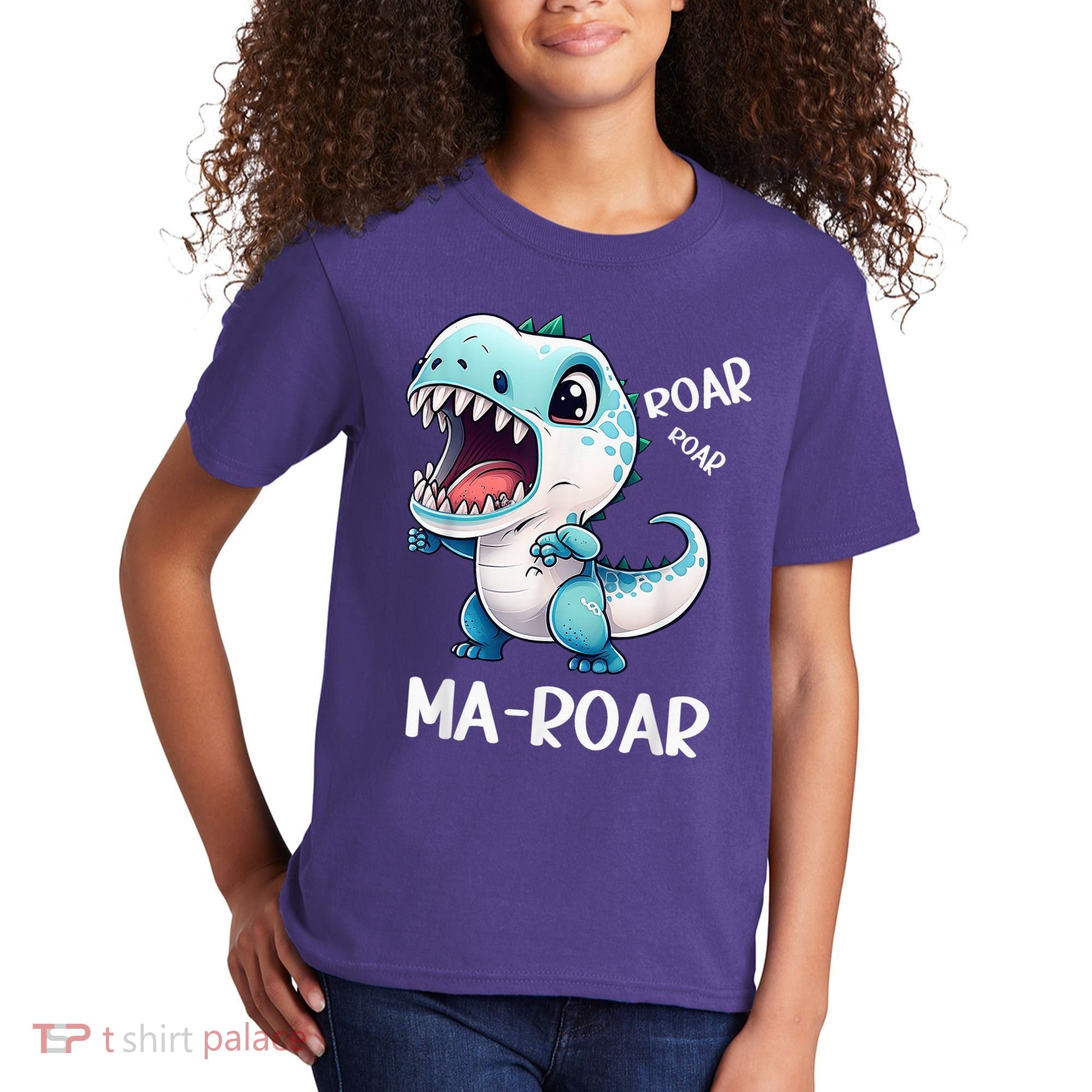 Ma-Roar Dinosaur Mom Quote Kids T-Shirt