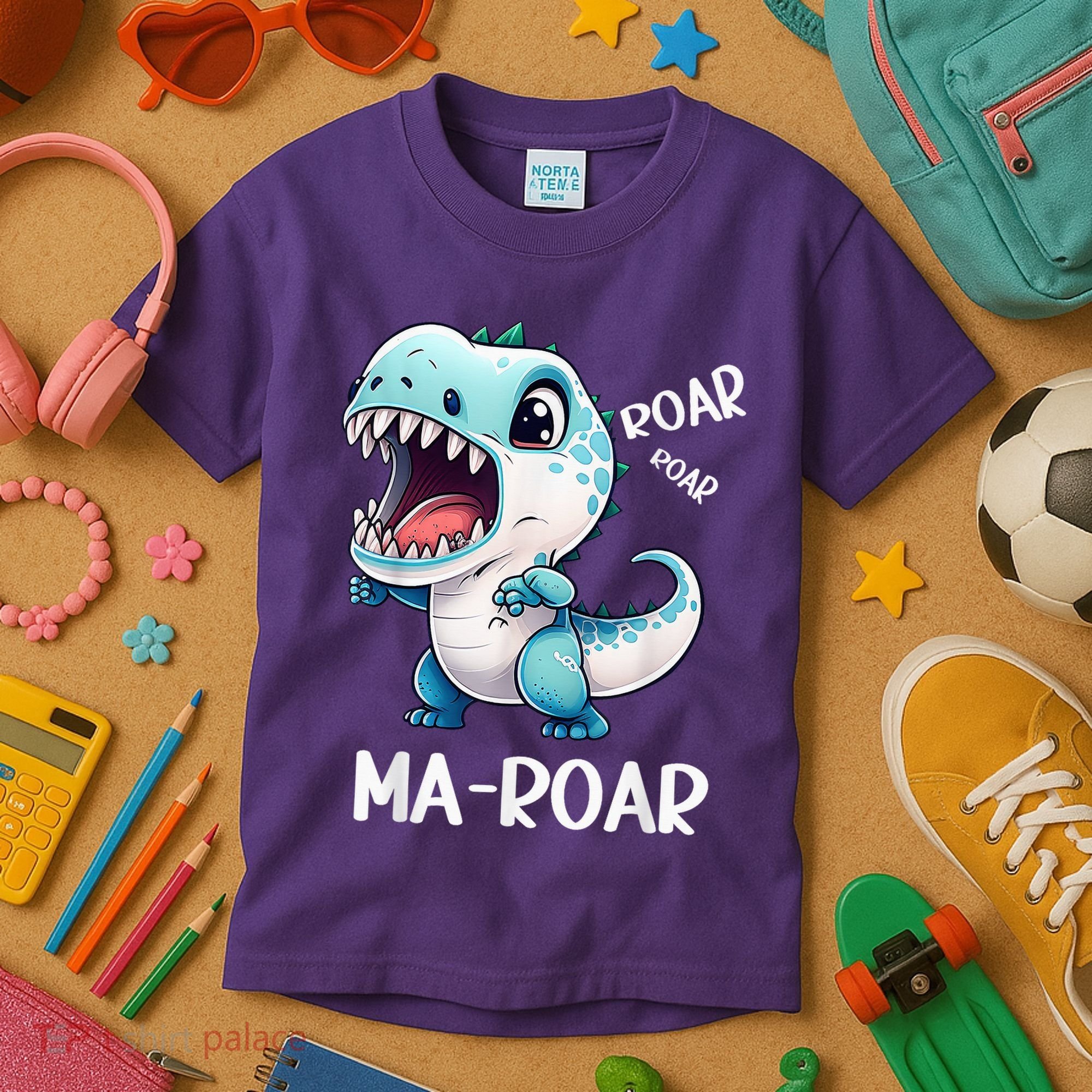Ma-Roar Dinosaur Mom Quote Kids T-Shirt