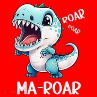 Ma-Roar Dinosaur Mom Quote Santa Hat thumb 1