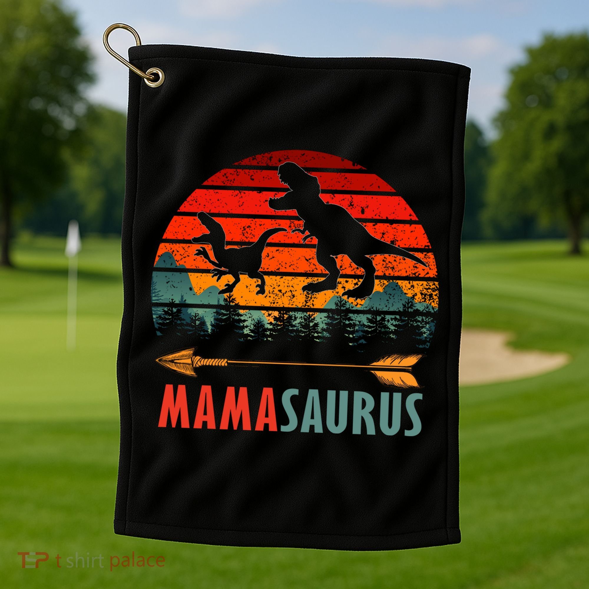 Mama Dinosaur Golf Towel