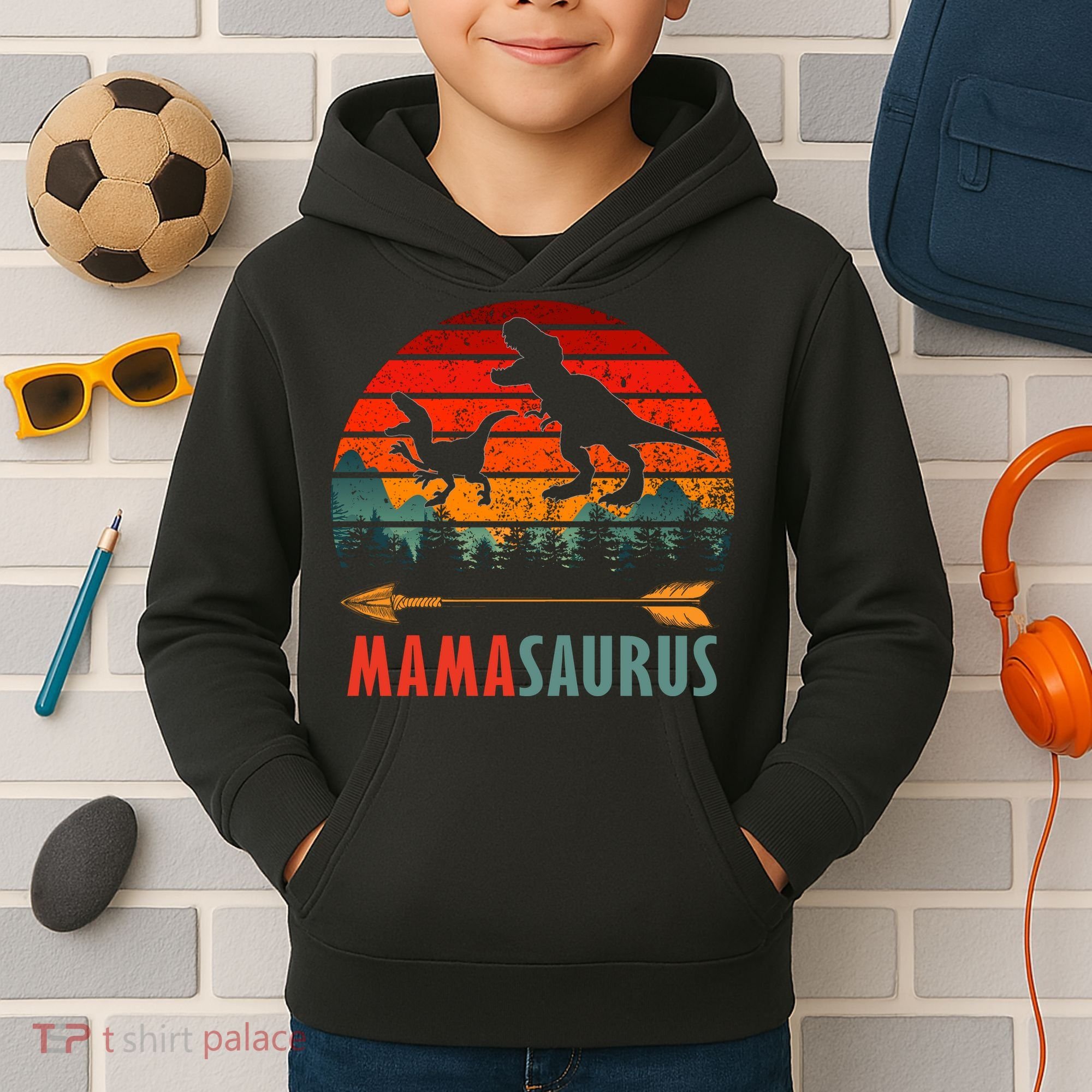 Mama Dinosaur Kids Hoodie