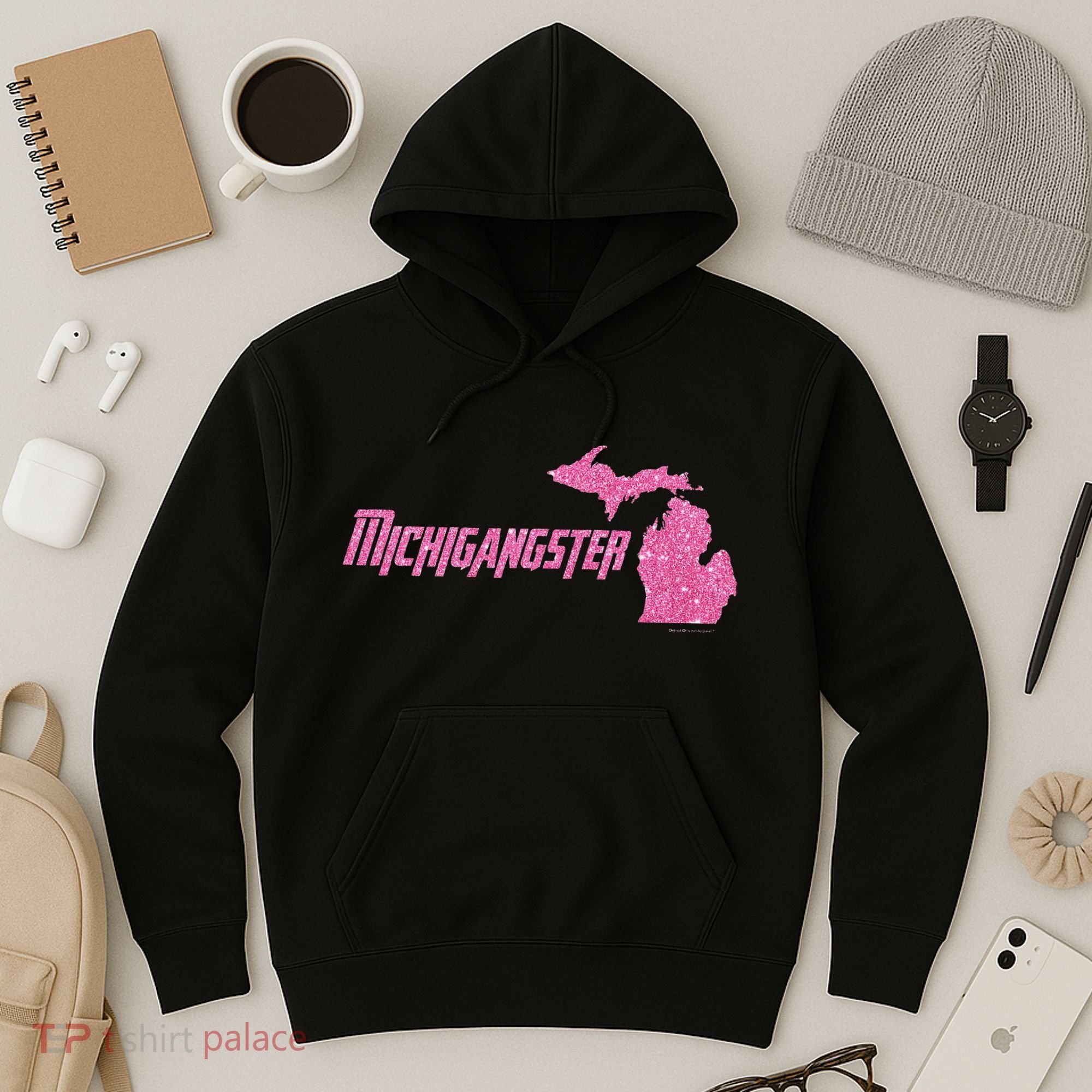 Michigangster Detroit Michigan Midwest Mitten Hoodie